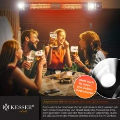 KESSER® Infrarot Heizstrahler 3000W IR-Gastro-Bar Inkl. LED Licht Terrassenstrahler Mit WiFi & Fernbedienung Inkl. Schutzhülle Infrarotstrahler Quarzstrahler Terrassenheizer Wand-Heizstrahler -Outsunny Geschäft 8600364700 24172 prod 005