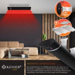 KESSER® Dunkelheizstrahler Heizstrahler Mit Fernbedienung & WiFi APP Terrassenheizer Infrarot-Heizstrahler Wand-Heizstrahler Schwarzstrahler Quarzstrahler Terrassenstrahler Balkonheizer Timer -Outsunny Geschäft 8600364700 24187 prod 005